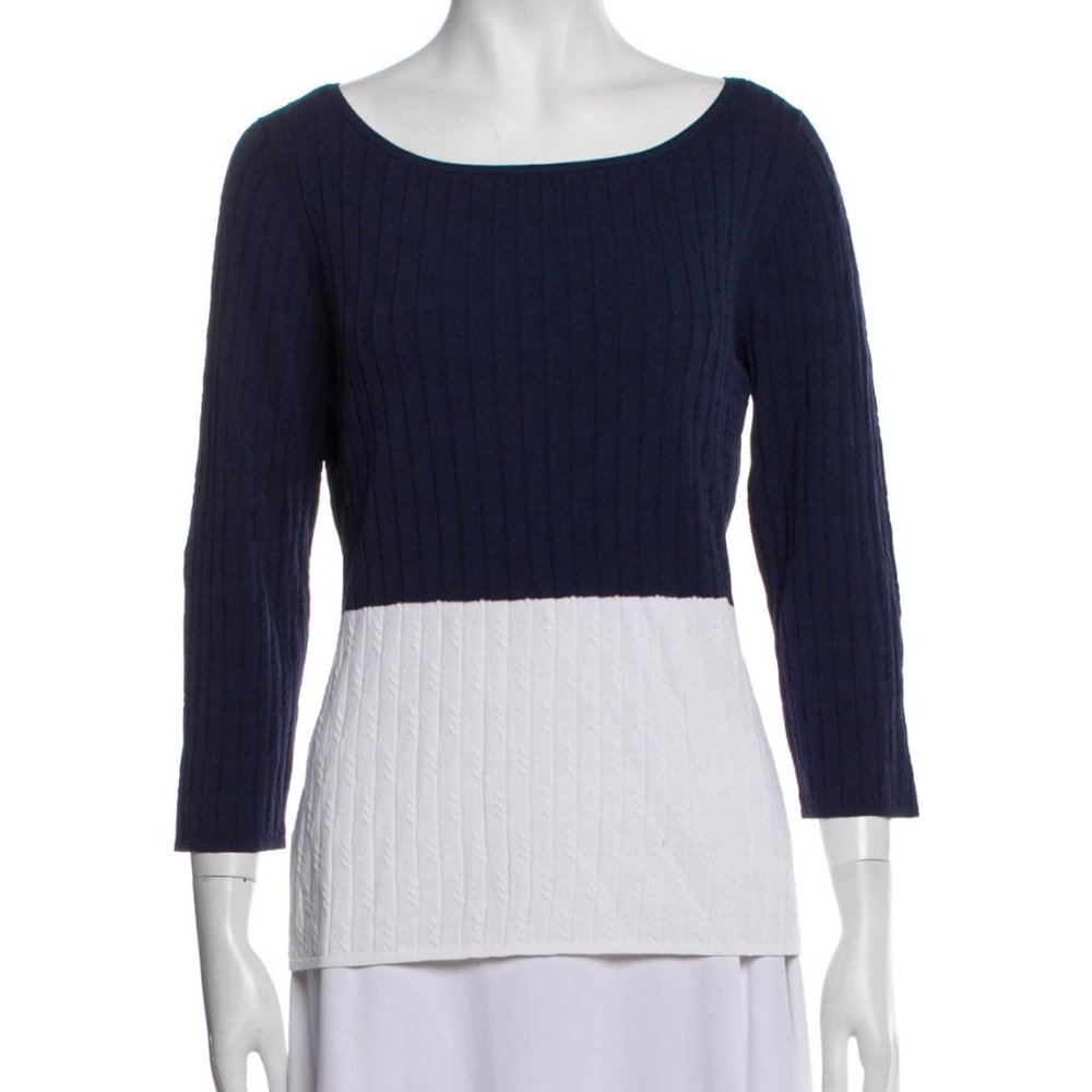TSE Bateau Neckline Three-Quarter Sleeve Top